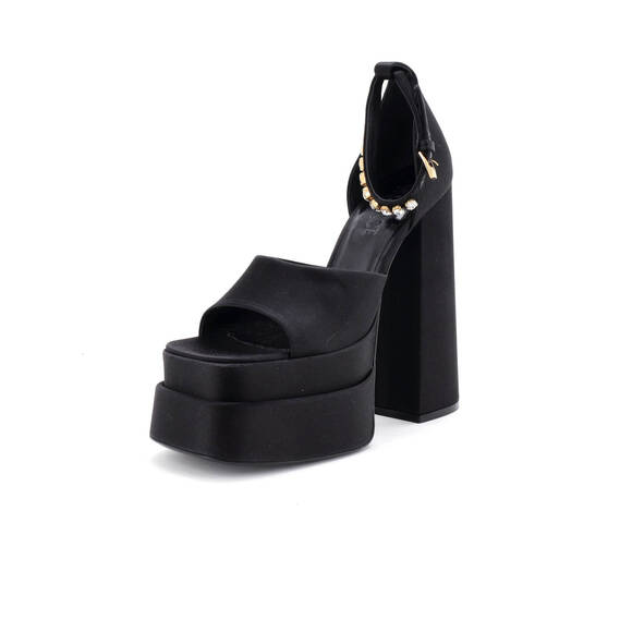 Versace Women's Medusa Aevitas Platform Sandals Satin with Crystals